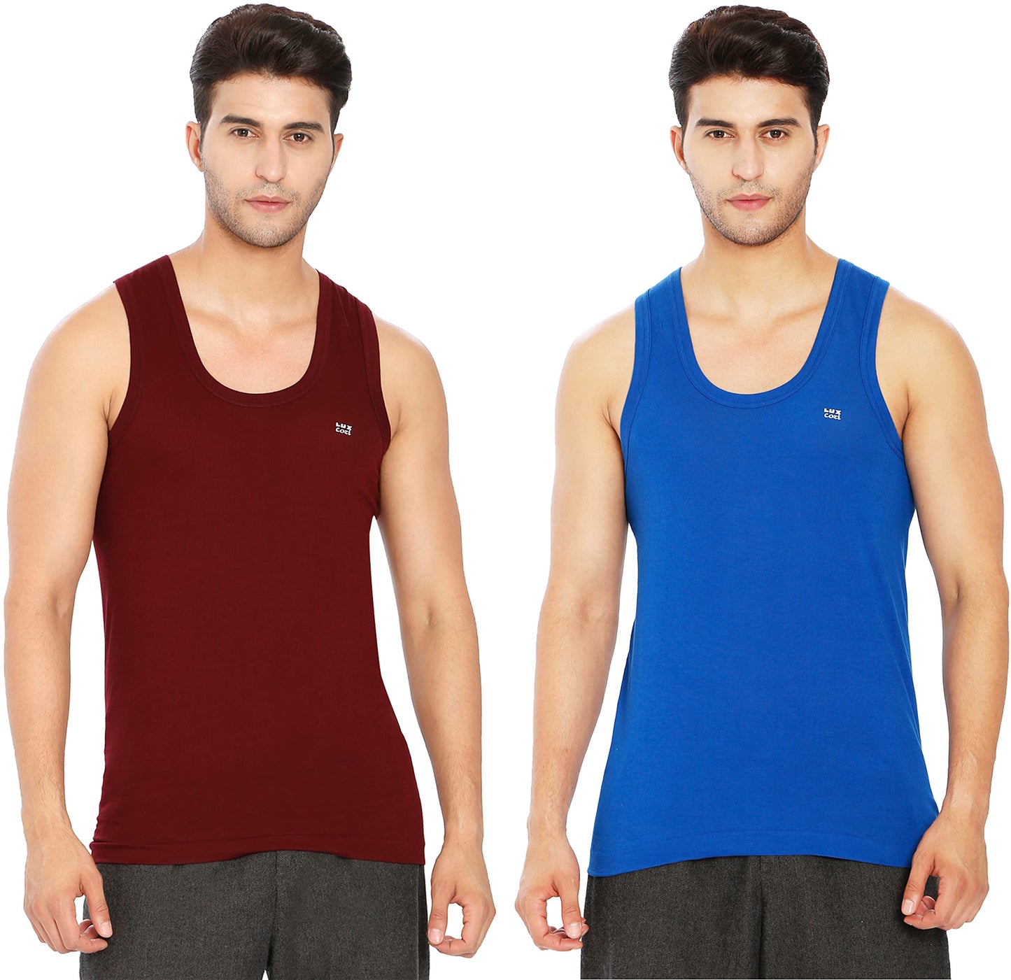 Lux Cozi 100% Cotton Men's Sleeveless Vest Pack of 2