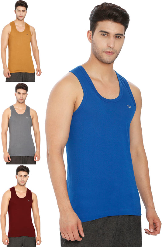 Lux Cozi 100% Cotton Men's Sleeveless Vest Pack of 4