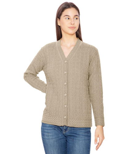 Btag Women Woolen V-Neck Winter Wear Pure Wool Sweater Cardigan | Pack of 1