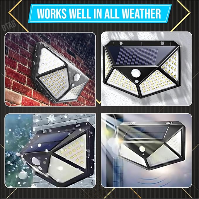 Btag LED Bright Outdoor Solar Lights with Motion Sensor Solar Powered Wireless Waterproof