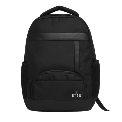 Btag Shoulder Bag For Unisex Stylish Standard Backpack | 29 Liters Capacity | 2 compartments, bottle holder, organizer, college, office, travel (Black)