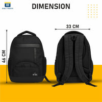 Btag Shoulder Bag For Unisex Stylish Standard Backpack | 29 Liters Capacity | 2 compartments, bottle holder, organizer, college, office, travel (Black)