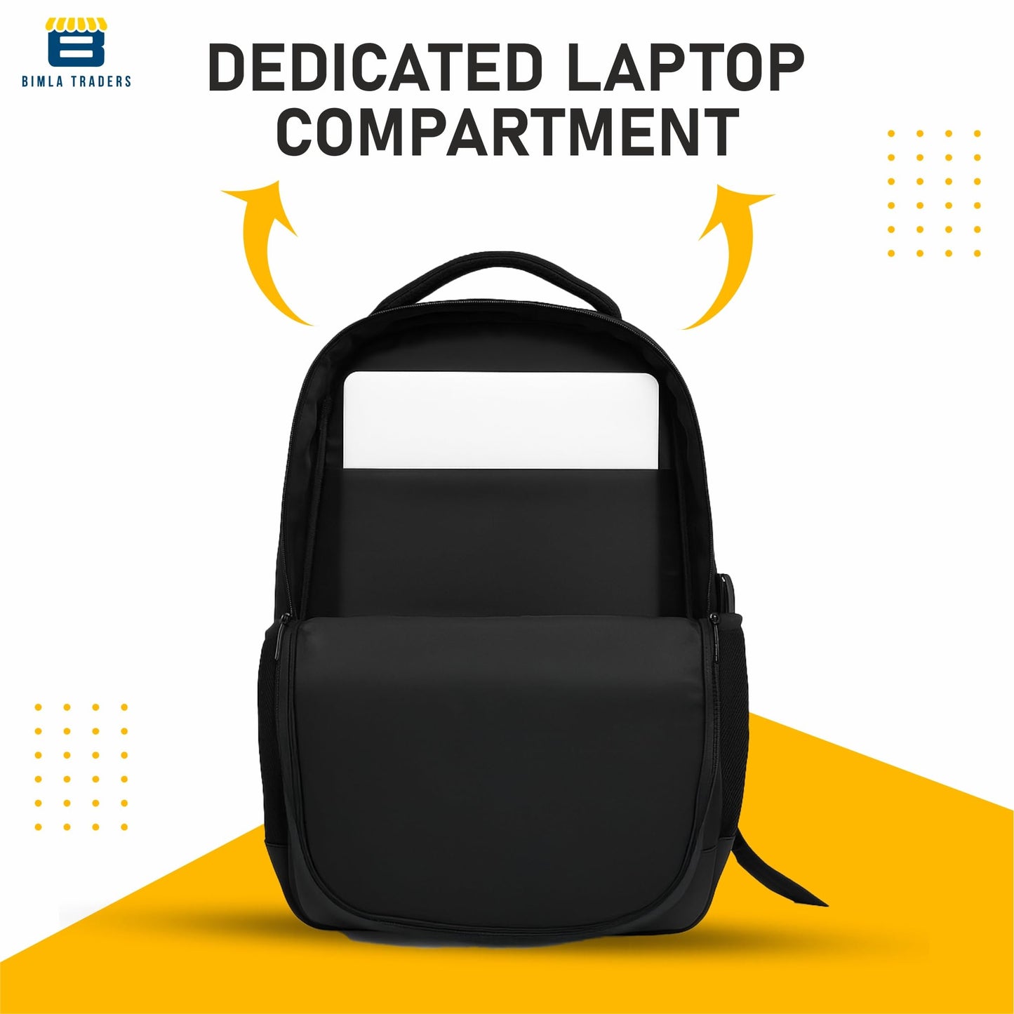 Btag Shoulder Bag For Unisex Stylish Standard Backpack | 29 Liters Capacity | 2 compartments, bottle holder, organizer, college, office, travel (Black)