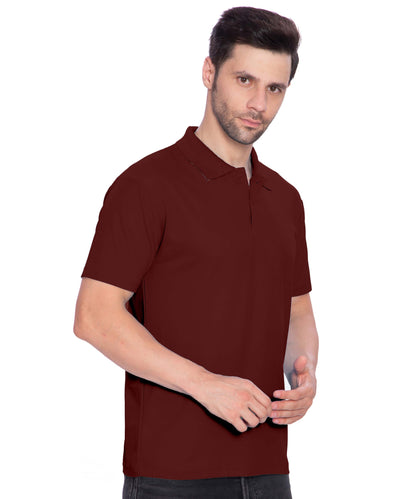 BTfash Men's Dri-Fit Polo Neck Half Sleeve Solid Basic T-Shirt | Pack of 1