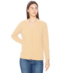 Btag Women Woolen V-Neck Winter Wear Pure Wool Sweater Cardigan | Pack of 1