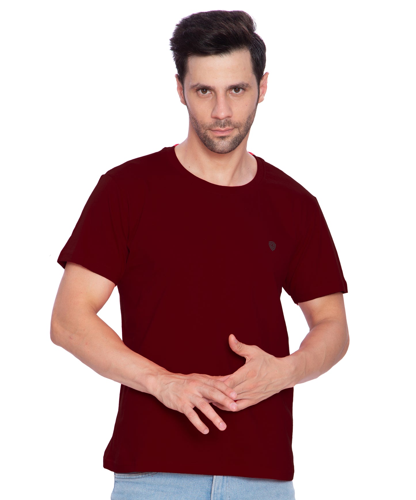 Lux Cozi Mens Regular Fit Round Neck Half Sleeve Solid T-Shirt | Pack of 1