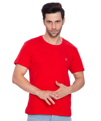 Lux Cozi Mens Regular Fit Round Neck Half Sleeve Solid T-Shirt | Pack of 1