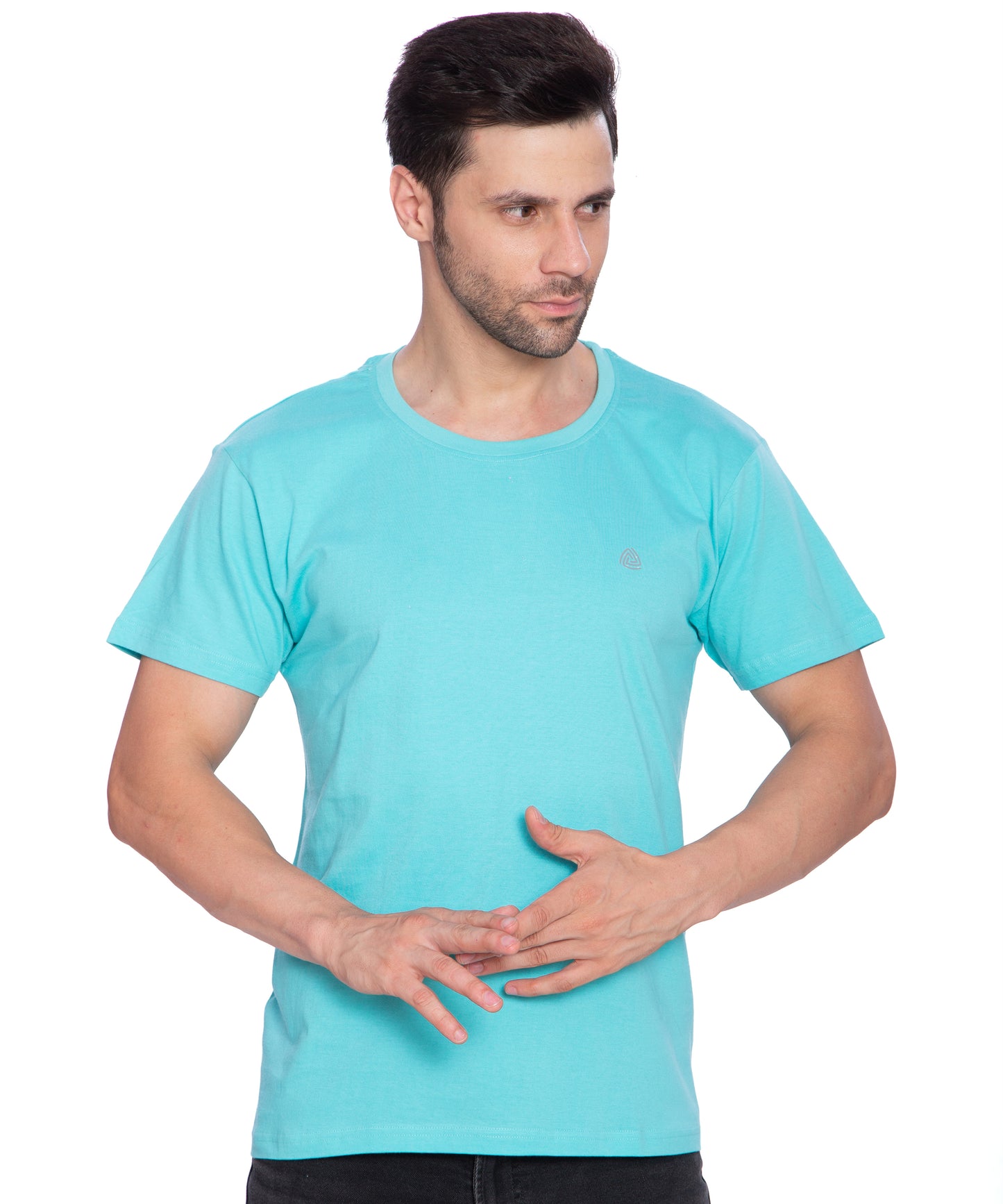 Lux Cozi Mens Regular Fit Round Neck Half Sleeve Solid T-Shirt | Pack of 1