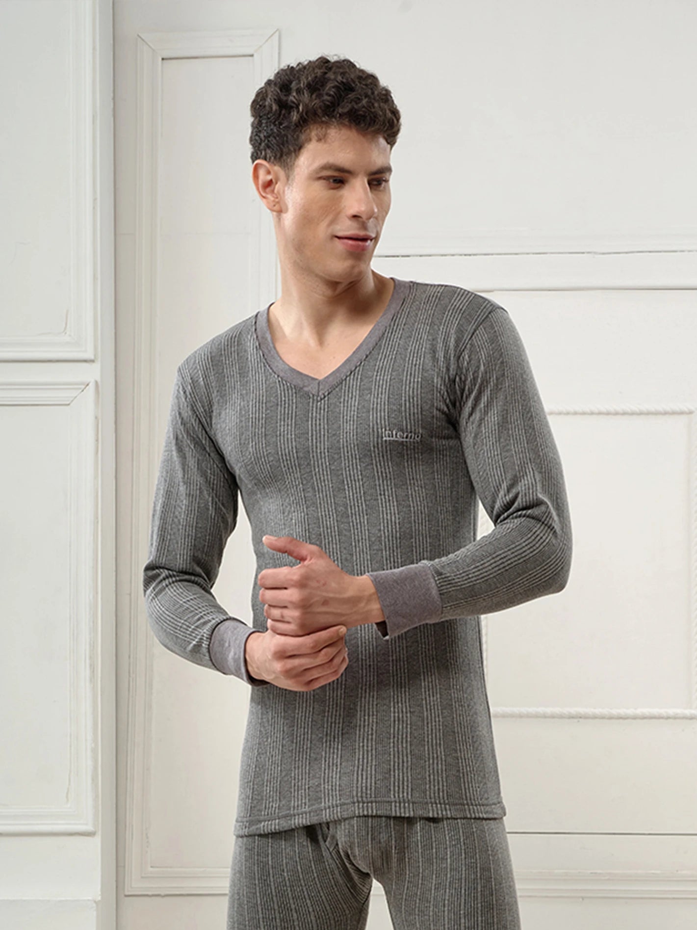 Lux Inferno Men's Round Neck Full Sleeve Cotton Thermal Top and Bottom Set