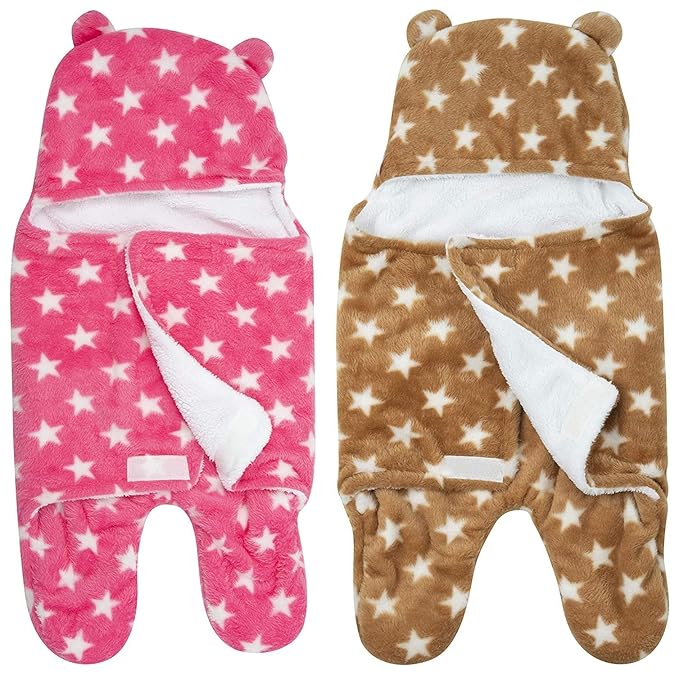 BTfash New Born Multi-Purpose Baby Boy's and Baby Girl's Blanket and Sleeping Bag (Pack of 2)