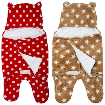 BTfash New Born Multi-Purpose Baby Boy's and Baby Girl's Blanket and Sleeping Bag (Pack of 2)