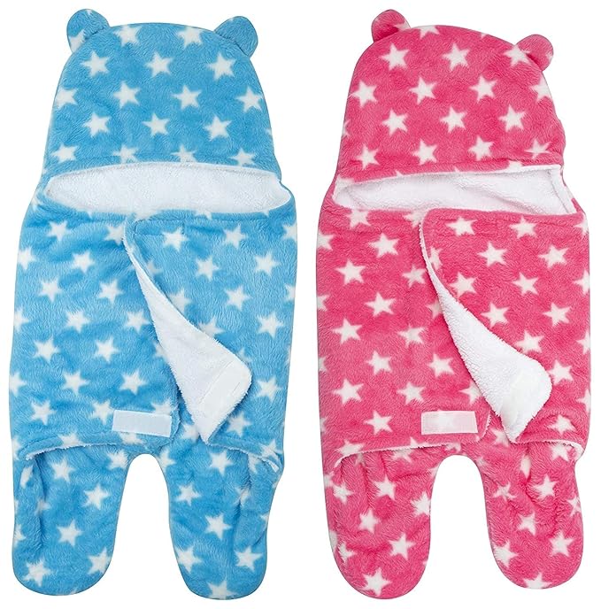 BTfash New Born Multi-Purpose Baby Boy's and Baby Girl's Blanket and Sleeping Bag (Pack of 2)