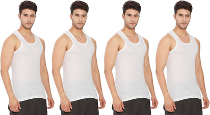 Lux Cozi 100% Cotton Men's Sleeveless Parker Vest Pack of 4