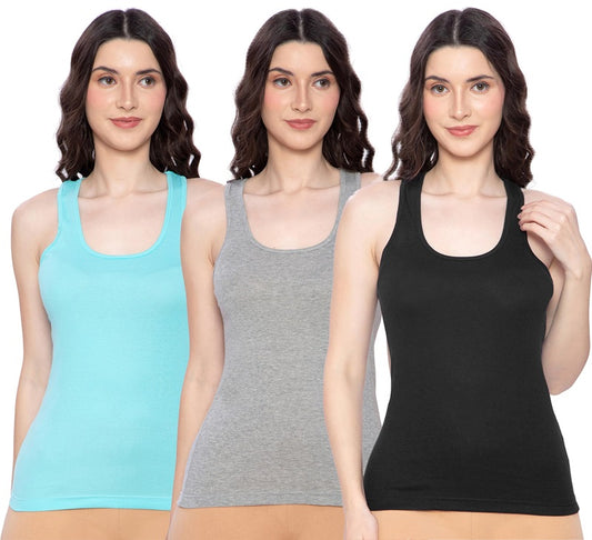 Lux Amore Women's Solid Regular Fit Fashion Vest Pack of 3