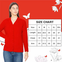 Btag Women Woolen V-Neck Winter Wear Pure Wool Sweater Cardigan | Pack of 1