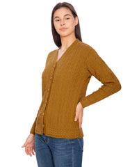 Btag Women Woolen V-Neck Winter Wear Pure Wool Sweater Cardigan | Pack of 1