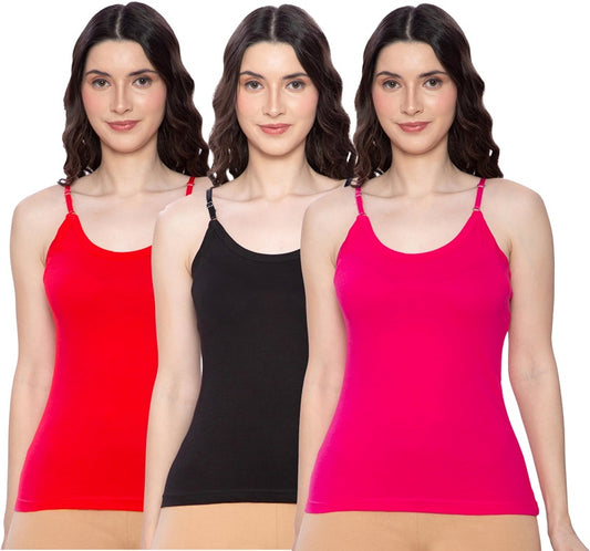 Lux Amore Adjustable Cotton Camisole Strap for Womens/Girls Pack of 3