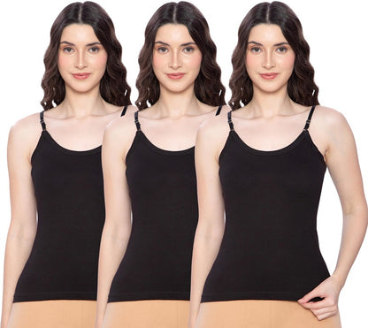 Lux Amore Adjustable Cotton Camisole Strap for Womens/Girls Pack of 3