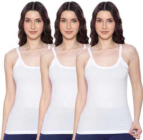 Lux Amore Women Regular Fit Sleeveless Cotton Slip - Pack of 3