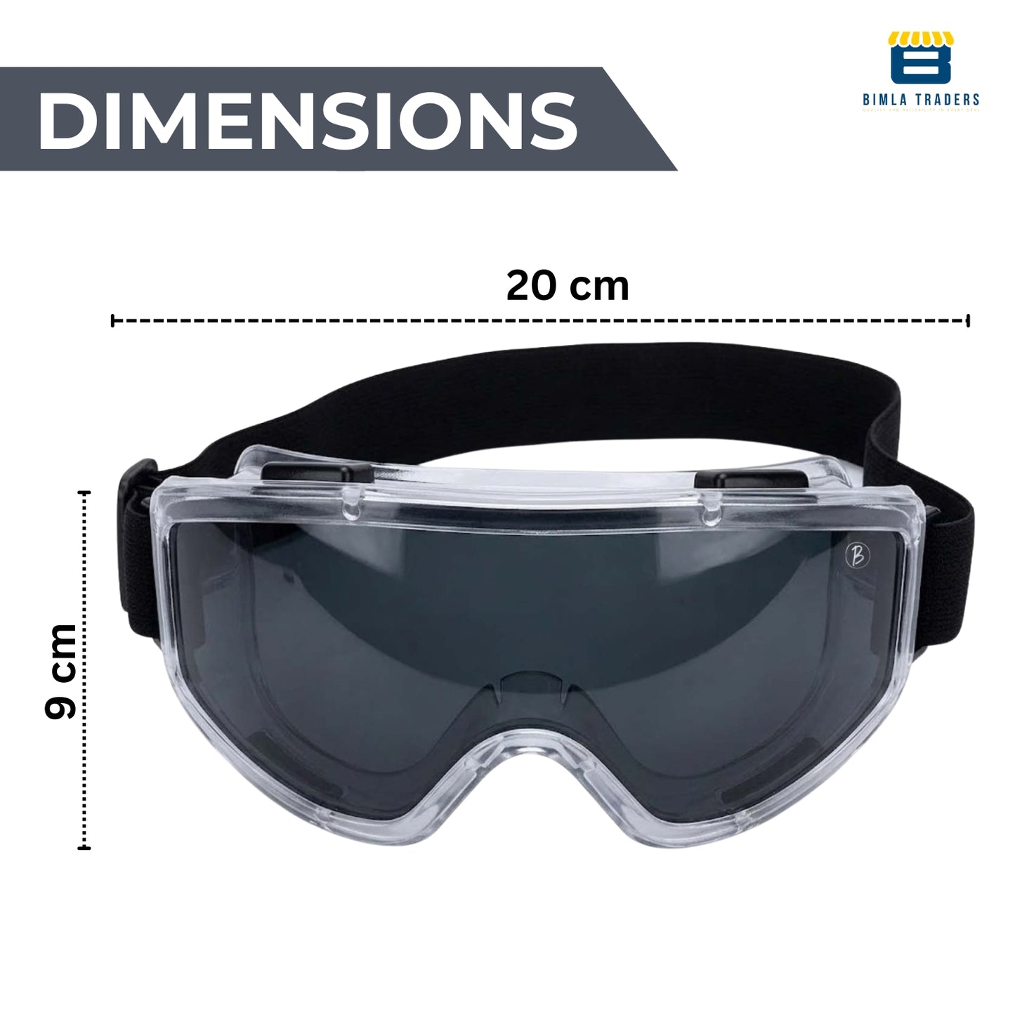 Btag Premium Adult Motocross Dirt Bike Racing, Cycling Goggles – Transparent Lens, Adjustable Strap with Extra Back Padding for Comfort. Pack of 1