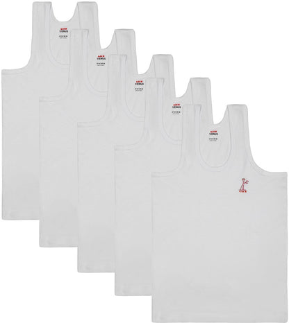 LUX VENUS Kids Round Neck Sleeveless Cotton Vest Pack of 5