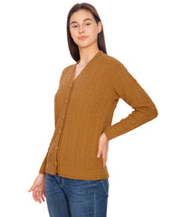 Btag Women Woolen V-Neck Winter Wear Pure Wool Sweater Cardigan | Pack of 1