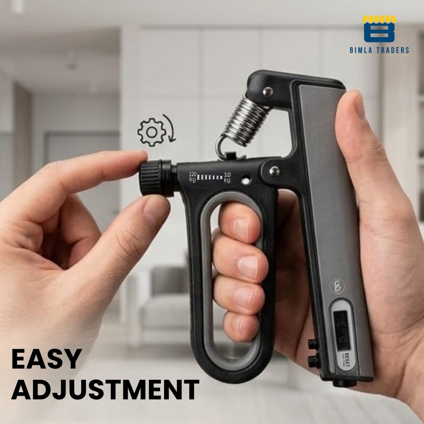 Bimla Traders Hand Gripper with Counter – Adjustable Grip Strengthener, 120 KG Capacity for Forearm, Wrist & Finger Workout Men & Women