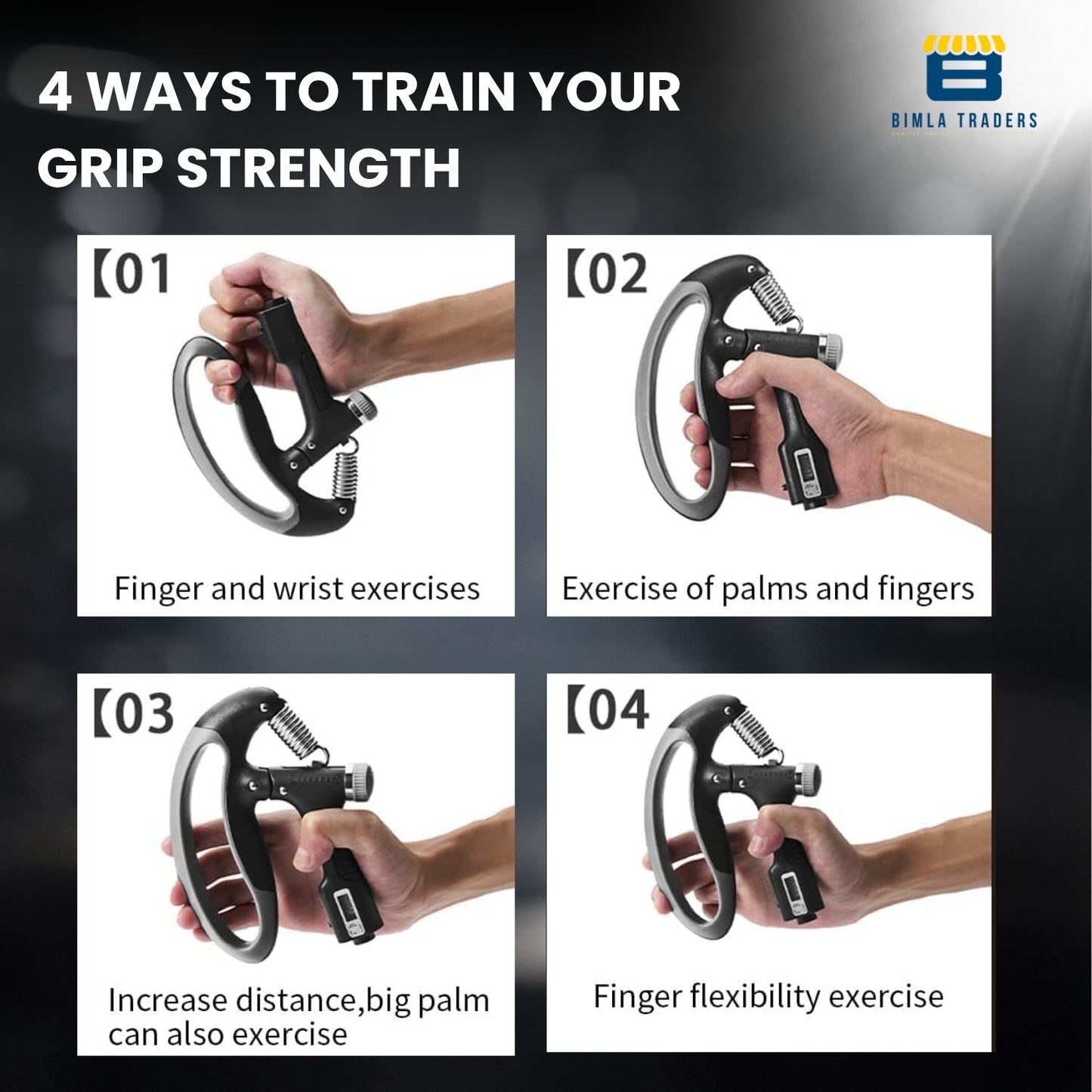 Bimla Traders Hand Gripper with Counter – Adjustable Grip Strengthener, 100 KG Capacity for Forearm, Wrist & Finger Workout Men & Women