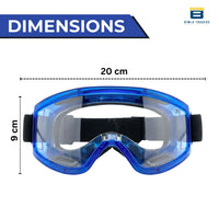 Btag Premium Adult Motocross Dirt Bike Racing, Cycling Goggles – Transparent Lens, Adjustable Strap with Extra Back Padding for Comfort. Pack of 1