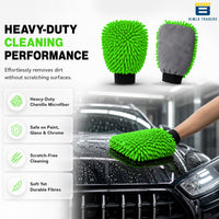 Bimla Traders Microfibre Wash Mitt Cleaning Gloves | Heavy-Duty Quality | Super Absorbent | Extra Large.