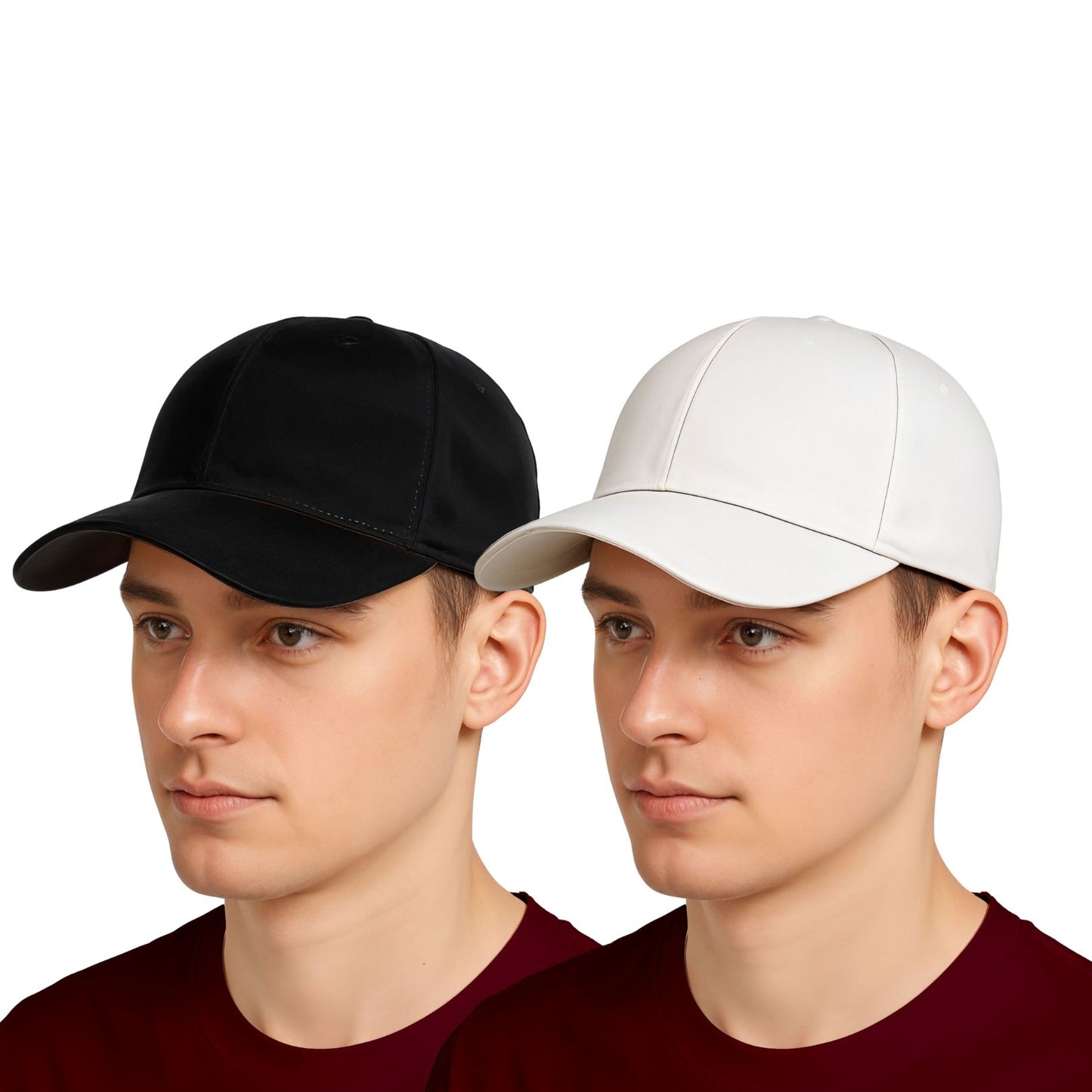 BTfash Classic Plain Adjustable Baseball Cap for Men and Women, Unisex Cap for All Seasons (Pack of 2)