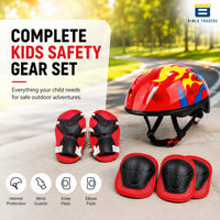 Bimla Traders Kids Safety Gear Set with Helmet | Knee Pads, Elbow Pads & Wrist Guards | Protective Kit for Skating & Cycling