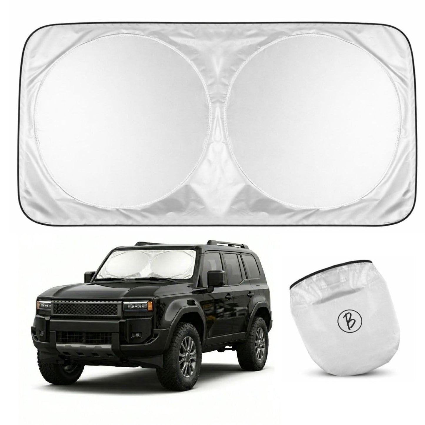 Btag Premium Spring Foldable Car Windshield Sun Shade | Reflective UV & Heat Insulation Sun Protector for Trucks, SUVs & Cars.