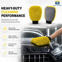 Bimla Traders Microfibre Wash Mitt Cleaning Gloves | Heavy-Duty Quality | Super Absorbent | Extra Large.
