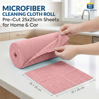 Bimla Traders Microfiber Tear-Away Reusable, Washable, 25x25cm 20 Pieces Cleaning Towels Roll – Premium, Super Absorbent Cloths for Kitchen, Car & Home