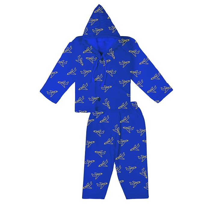 Dowin Thermal Front Open Polyfill Baby Hoddie and Pajami Suit for Winters