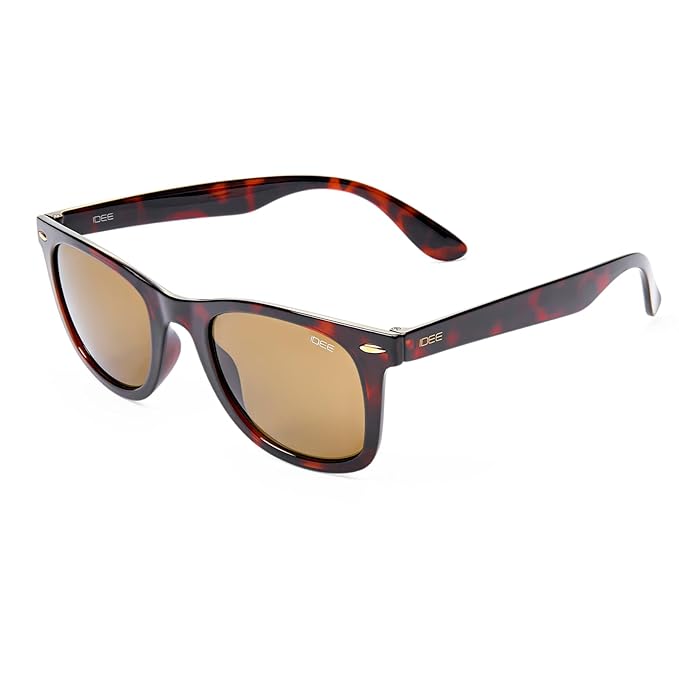IDEE 100% UV protected sunglasses for Men | Size- Medium | Shape- Wayfarer | Model- IDSO204C3SG (Brown)