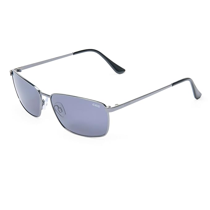 IDEE Eyewear 100% Uv Protected Rectangular Sunglasses For Men |Size Large With Bronze Coloured Polycarbonate Lens, Grey