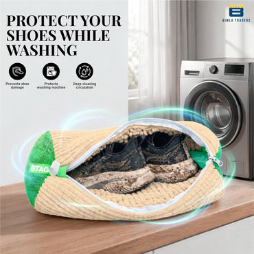 Bimla Traders Reusable Shoe Laundry Bag for Washing Machine & Dryer | Plush Zippered Washing Pouch for Sneakers, Baby Items & Delicates