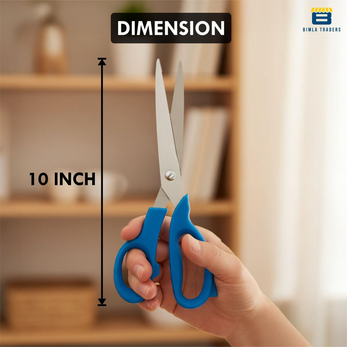 Bimla Traders Stainless Steel Multicoloured Scissors Set Different Sizes for Household,Home & Kitchen, Office, Art & Craft, Sewing, Cloth Cutting Featuring Comfort Grip Handles