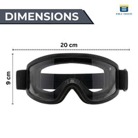 Btag Premium Adult Motocross Dirt Bike Racing, Cycling Goggles – Transparent Lens, Adjustable Strap with Extra Back Padding for Comfort. Pack of 1