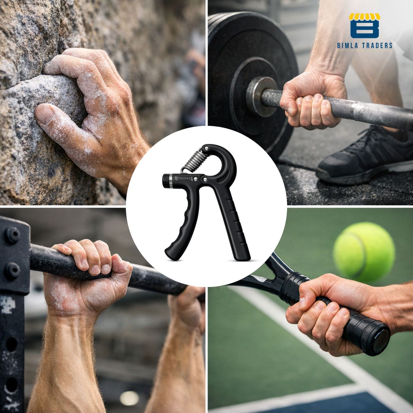 Bimla Traders Advanced Hand Grip Exerciser with Counter – Heavy-Duty 60 KG Forearm & Wrist Strength Trainer