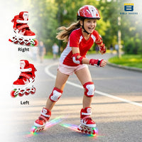 Btag Kids Inline Skates with 4 Wheels | Adjustable Roller Skate Shoes for Boys & Girls | Comfortable & Durable Skating Shoes | 1 Pair