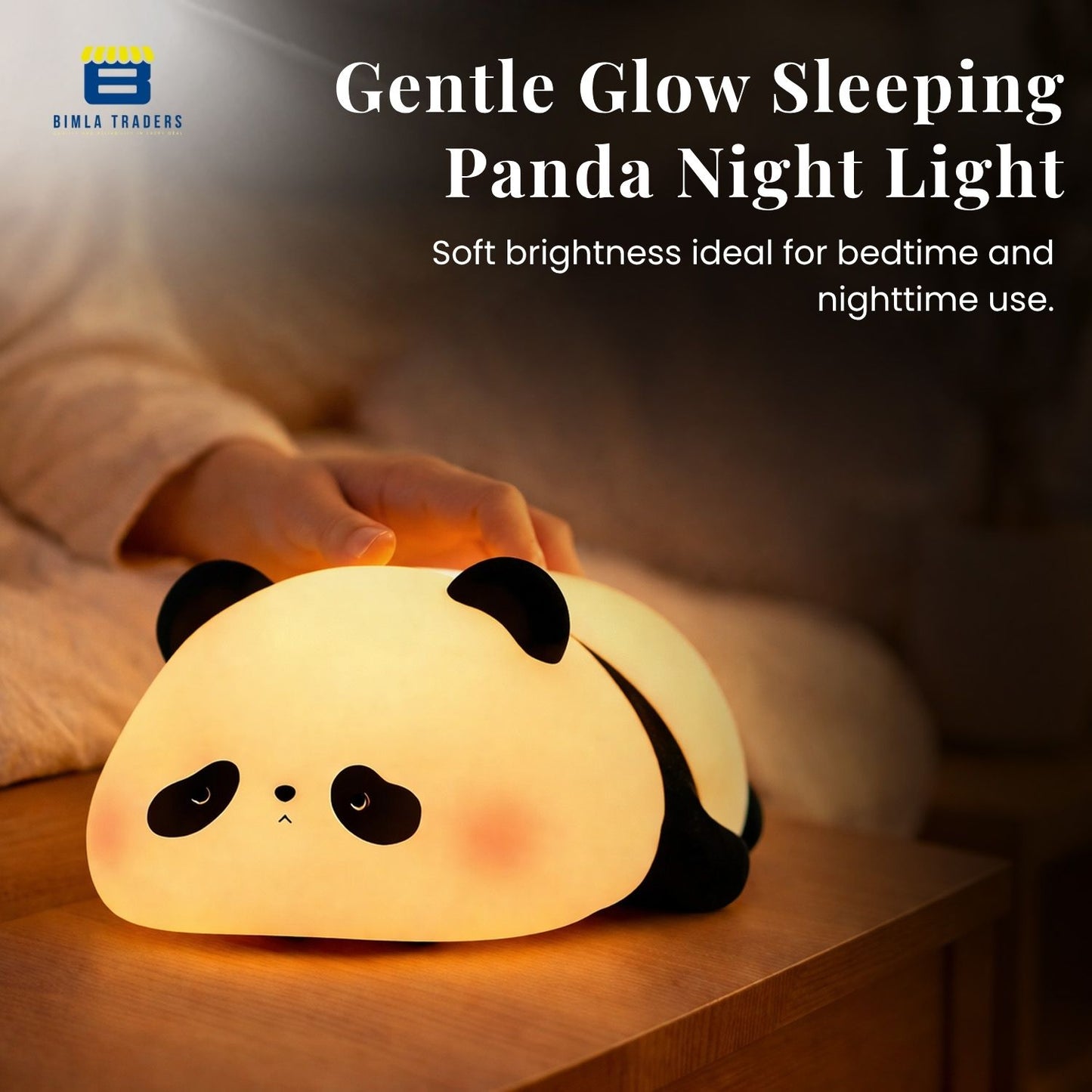 CRAE Cute Sleeping Panda Night Light, Silicone Color-Changing LED Touch Lamp, Nursery Nightlight, Toddler Baby Kids Decor (Sleeping Panda)