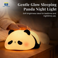 CRAE Cute Sleeping Panda Night Light, Silicone Color-Changing LED Touch Lamp, Nursery Nightlight, Toddler Baby Kids Decor (Sleeping Panda)