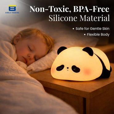 CRAE Cute Sleeping Panda Night Light, Silicone Color-Changing LED Touch Lamp, Nursery Nightlight, Toddler Baby Kids Decor (Sleeping Panda)