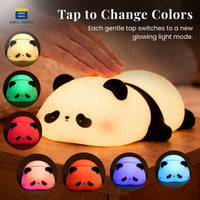 CRAE Cute Sleeping Panda Night Light, Silicone Color-Changing LED Touch Lamp, Nursery Nightlight, Toddler Baby Kids Decor (Sleeping Panda)