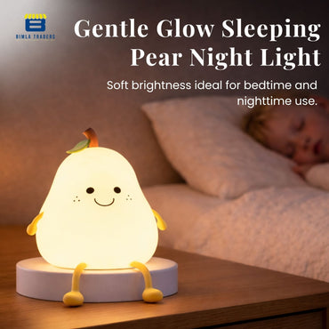 CRAE Silicone Pear Night Lamp – Touch-Control Color-Changing LED Light for Kids' Bedroom Decor, Home Decor Gift Items for Women (Pear Lamp)