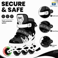 Btag Kids Inline Skates with 4 Wheels | Adjustable Roller Skate Shoes for Boys & Girls | Comfortable & Durable Skating Shoes | 1 Pair