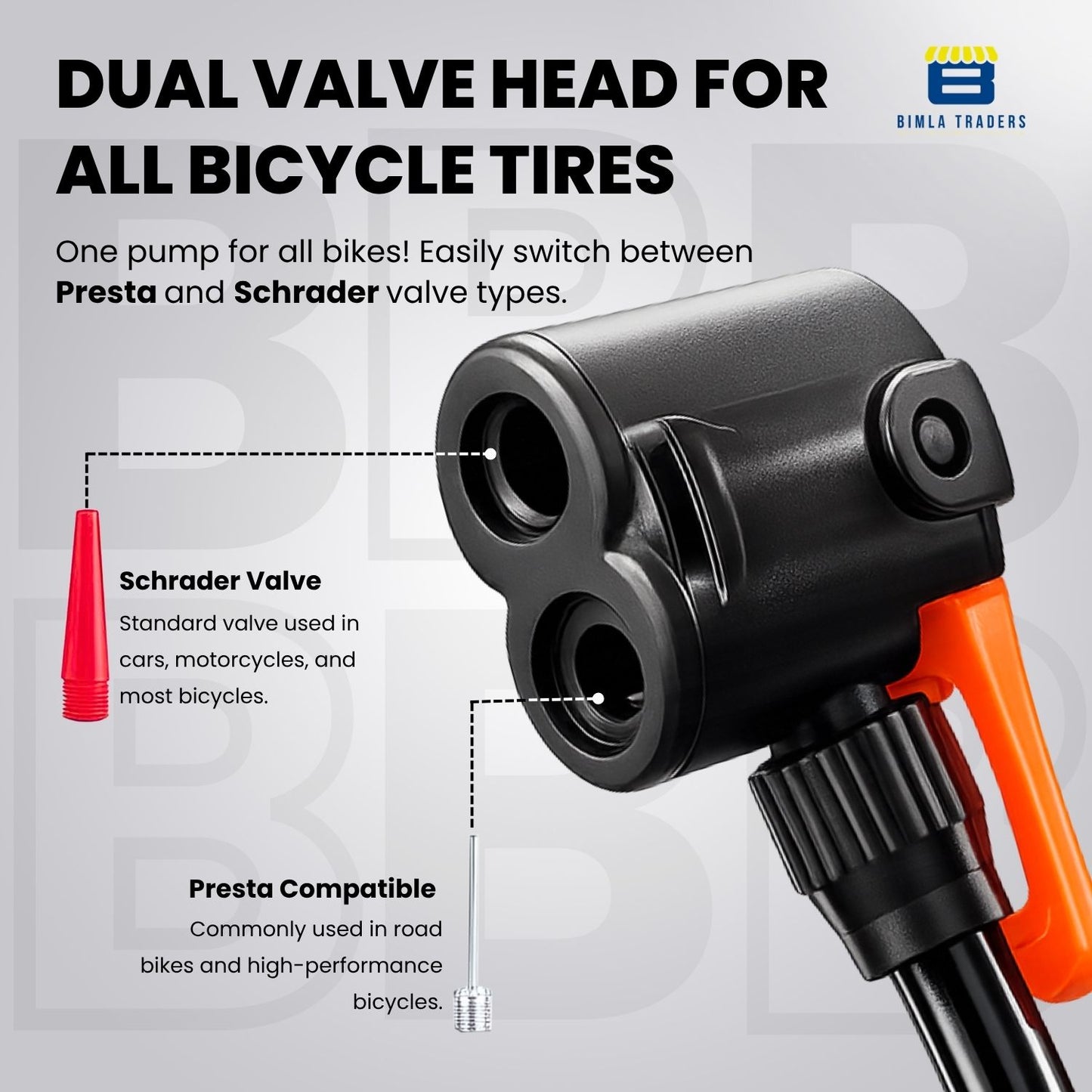 Bimla Traders High Pressure Foot Air Pump with Pressure Gauge – Portable Floor Compressor Cylinder for Car, Bike, Motorcycle, and Bicycle Tyres. Pack of 1 (AU003_Black)